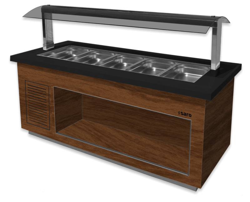 SARO Warm buffet model PREMIUM LINE SB-H 230 bruin/zwart SARO Warm buffet model PREMIUM LINE SB-H 230 bruin/zwart